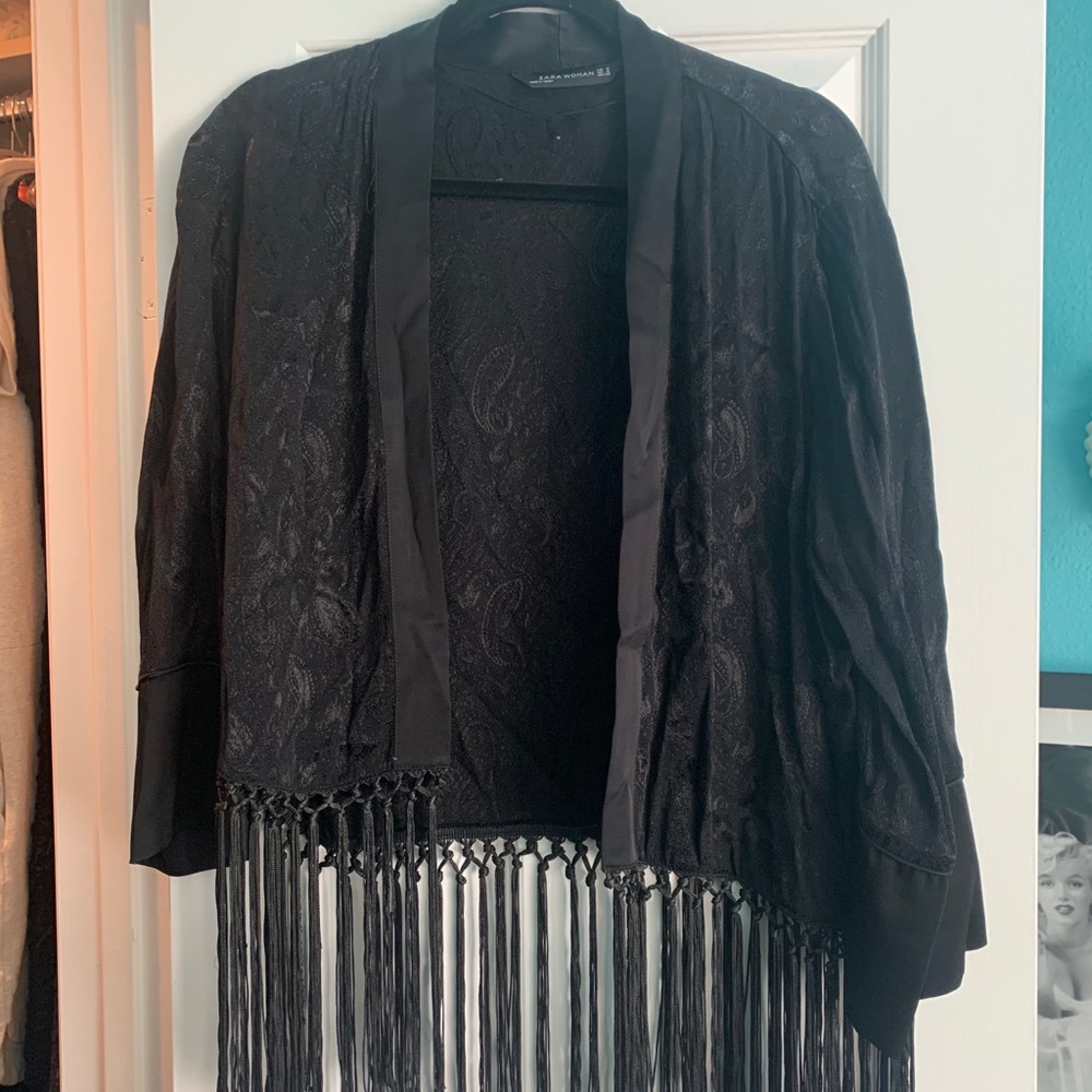Zara Fringe Kimono